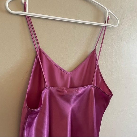 Vintage Serena Fuchsia Bias Cut Satin Teddy w Flared Bottom – Size Small EUC - Picture 13 of 15